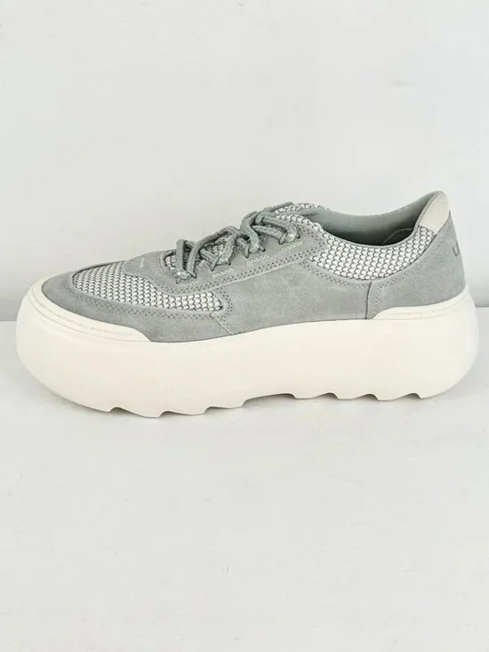 Women's 9.5 UGG Marin Mega Lace Platform Suede Sneakers - Greyhound - Picture 3 of 9